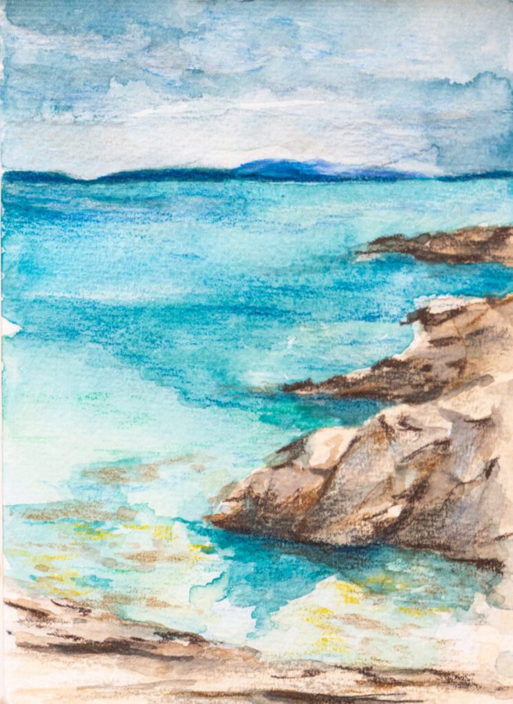 page aquarelle et boutique